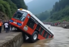 👉😂Moments of Horror: Bus Dragged Into Furious River — Chaos as Floodwaters Consume All!Â