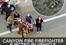 A Kern County firefighter who was sent to help battle the now 5,370-acre Canyon Fire was hospitalized with major injuries after his pickup truck plunged off the side of a road Friday. Details